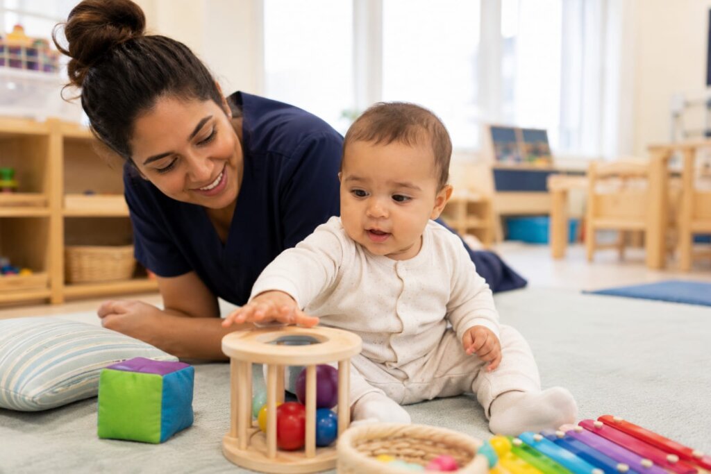 Baby ready for infant daycare in Richmond TX